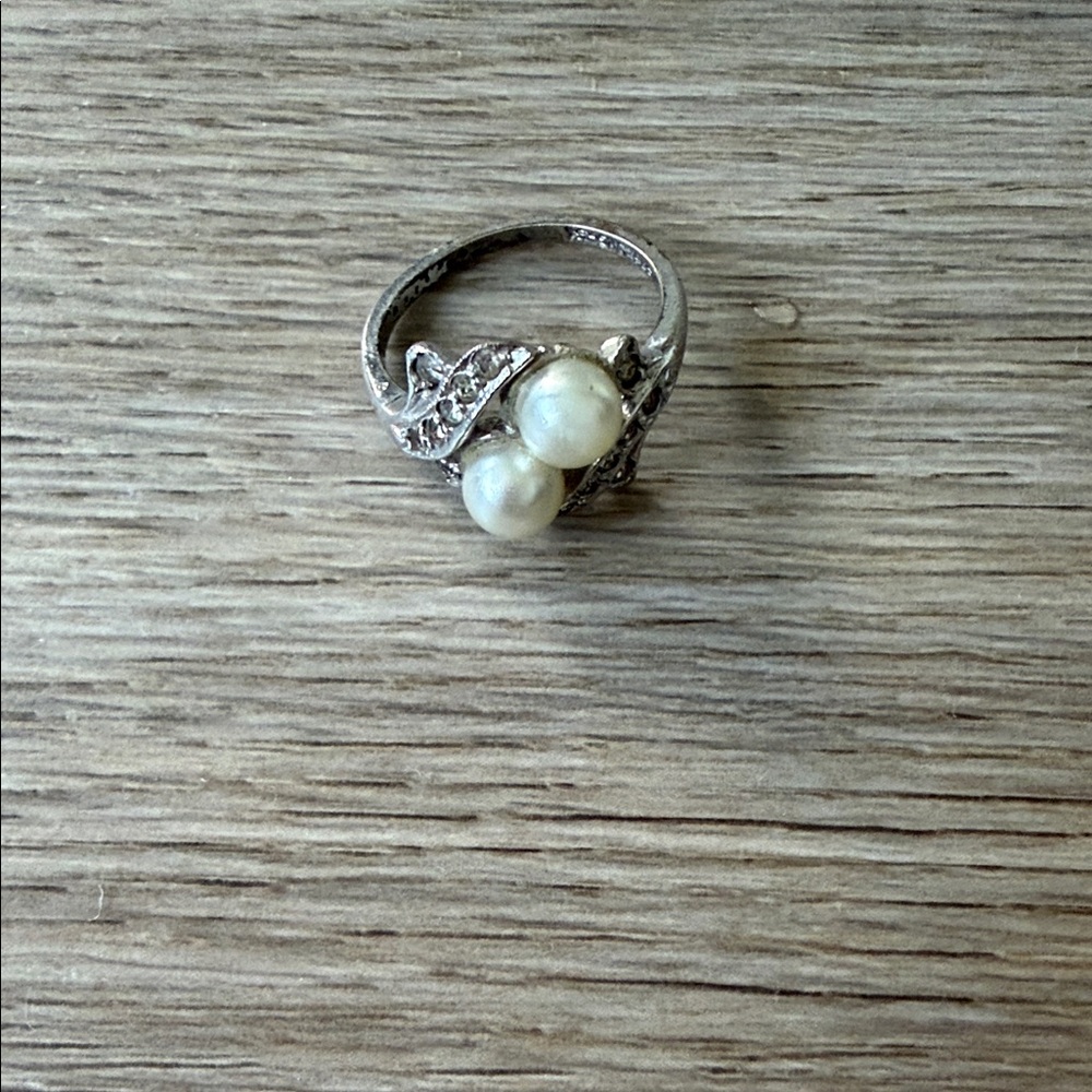Pearl Accent Silver Ring - Women's Jewelry